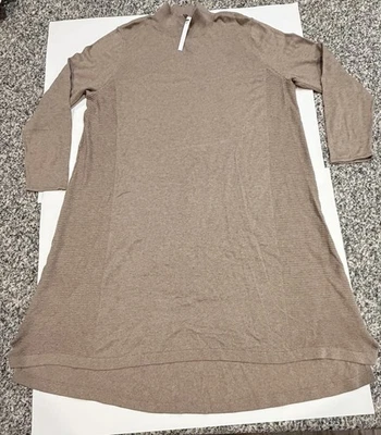 ASOS Curve Brown Dress Mock Neck Long Sleeve High Low NWT Size 14 - Image 1 of 4
