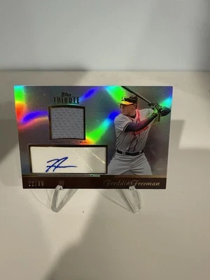 2011 Topps Tribute Freddie Freeman Patch Auto /99 Rookie Card Dodgers Braves - Image 1 of 2