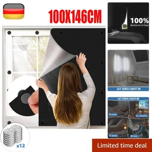 Fenster Verdunkelung Magnetisch Verdunklungsstoff Verdunkelungsrollo 100X146CM - Bild 1 von 17