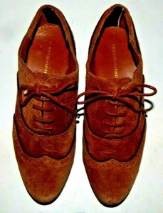 Tommy Hilfiger Fabrizia Womens Brown Suede Wingtip Oxfords Shoe Size 8M - Picture 1 of 8