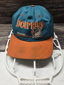 Vintage Miami Dolphins Team NFL Snapback MÜTZE Y2k 1990er Distressed gereinigt - Bild 1 von 4