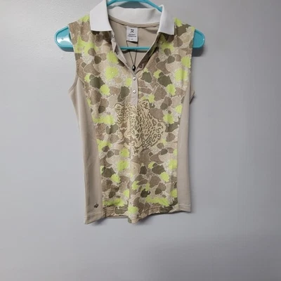 Camisa polo de golf tenis sin mangas Daily Sports Carissa SL camuflaje leopardo XS Foto 1 de 4