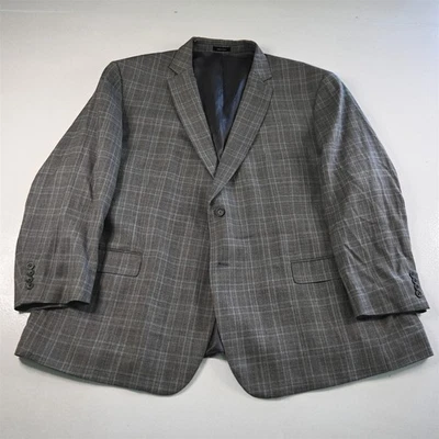Pronto Uomo 60L Gray Plaid Wool Mens Blazer Suit Jacket Sport Coat - Image 1 of 4