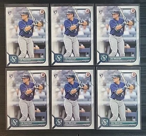 Lote de 6 tarjetas de béisbol Bowman de Cal Raleigh 2022 novato RC #49 SEATTLE MARINERS - Imagen 1 de 2