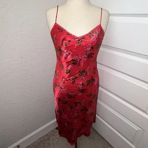 Vestido de Camisón CRUZ Rosa Estampado Floral Y2K Midi Sin Mangas Talla S - Imagen 1 de 9