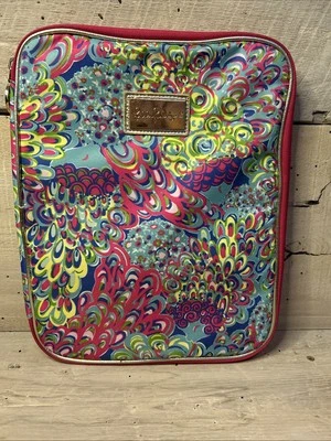 Capa com zíper Lilly Pulitzer colorida rosa estilo lagoa laptop pequeno iPad (j) - Imagem 1 de 4
