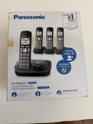 Panasonic Cordless KX-TGD224 Digital Answering Machine Call Block Phone System - Image 1 of 2