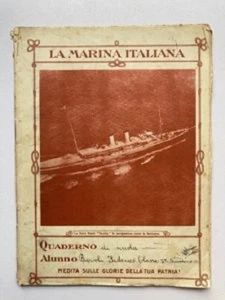 Vintage Kariertes Heft, Zeitraum 30er Jahre. Auf Dem Umschlag Bild Der Marine - Picture 1 of 2