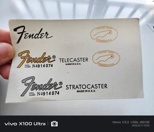 1Set Fender STRATOCASTER Custom Shop Guitar Bass Waterslide Neck Headstock Decal - Picture 1 of 6