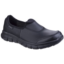 skechers black leather shoes