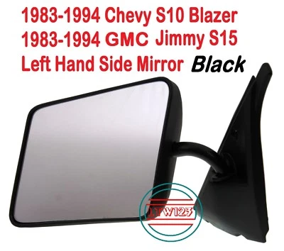  LH Manual  Mirror Black1983-1994 Chevy S10 Blazer, GMC Jimmy S15 GM1320101 Foto 1 de 3