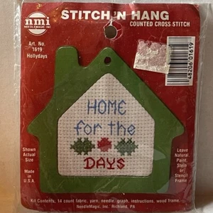 NMI Stitch N Hang Craft Kit # 1619 Holidays Wood Frame Made In The USA - Picture 1 of 2