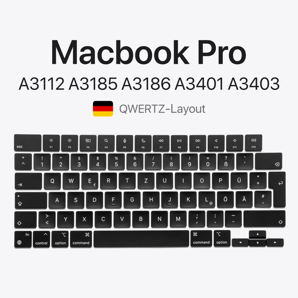 Taste & Scharnier MacBook Pro 2024 M4 Pro Max A3112 A3185 A3186 A3401 A3403 DE - Bild 1 von 1