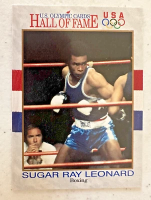 SUGAR RAY LEONARD ~ BOXING BOXER - HALL OF FAME OLYMPIC CARD  1976 GOLD MEDAL - Image 1 of 2