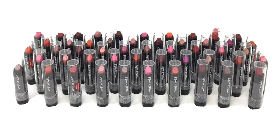Wet n Wild Silk Finish Lipstick, Lot of 10, Factory Sealed, Random Colors (F4) - Image 1 of 1