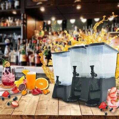 Dispensador de bebidas heladas de plástico Clivia de 7 galones con doble base Foto 1 de 4