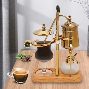 Juego de cafetera tetera Gold Belgium Royal Family Balance Syphon - Imagen 1 de 18
