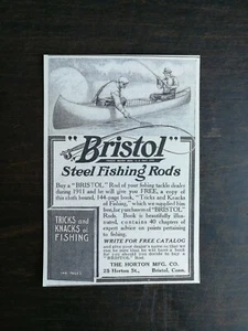Vintage 1911 Bristol Stahl Angelruten Original Anzeige - Bild 1 von 1