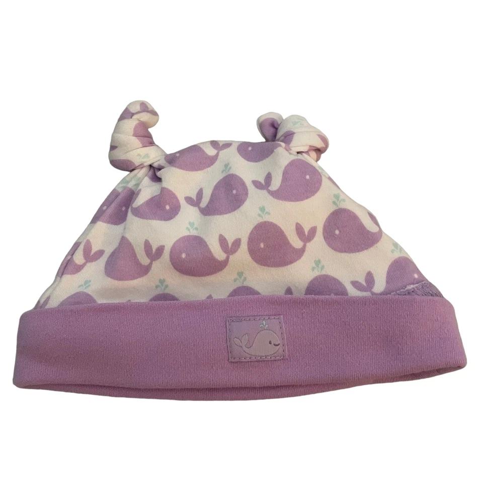 Gymboree Newborn Purple Whale Baby Girl Hat - Image 1 of 4