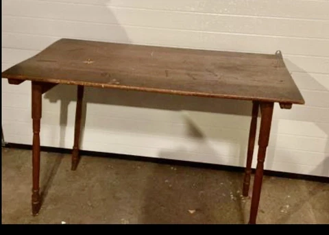 Antique Vintage Wood Folding Sewing Camping Table Walnut Cherry 1900s Cover