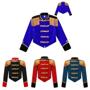 Girls Circus Ringmaster Jacket Stand Collar Fringed Epaulet Drummer AU - Picture 1 of 32