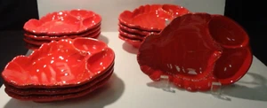 Lotto 12pz Salsa Sushi Burro Immerso Aragosta Rossa Vintage Ceramica Made in Japan - Foto 1 di 5
