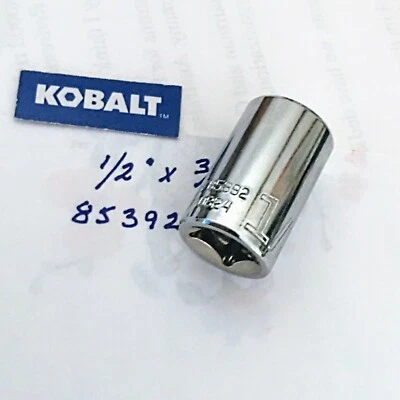 KOBALT  1/2"  x 3/8" DR  STANDARD SOCKET  6 Point  # 85392 Free USA Shipping - Image 1 of 4