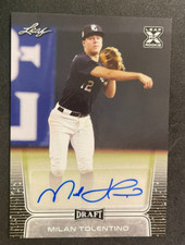 2020 Leaf Draft (Certified) SIGNED: Milan Tolentino, INDIANS #BA-MT1