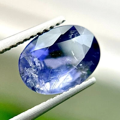 Piedra preciosa IOLITA natural azul púrpura celeste de 2,56 quilates corte ovalado certificado GFCO Foto 1 de 2