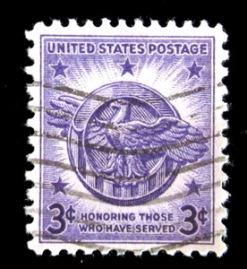 US Postage Stamp Scott 940 Honoring Those Who Have Served 3 Cent No Gum 1946 - Picture 1 of 2