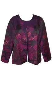 Country Store Red & Black Floral Pattern Blazer, Medium, No Closure - Picture 1 of 8
