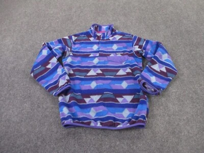 Patagonia Jacket Women XS Striped Aztec Snap T Sweater Synchilla Fleece Pullover - Image 1 of 4