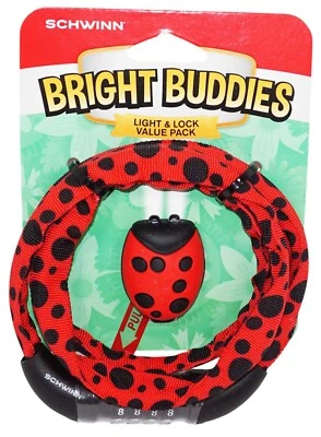 Vintage Schwinn Bright Buddies - Red Ladybug Led Light & Bike Lock Chain 2017 - Image 1 of 2