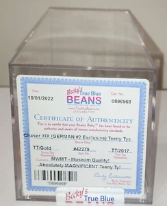 Authenticated Ty Beanie Baby CHASER XIX GERMAN #2 Exclusive Teeny Tys MWMTs MQ - Picture 1 of 8