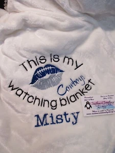 Personalized Cowboy Lips 50 x 60 Throw Blanket, Sports Gift, Cowboys Blanket - Picture 1 of 12