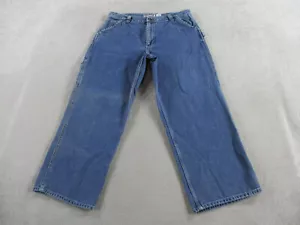 VINTAGE Old Navy Jeans Mens 36x30 Blue Denim Carpenter Painter Y2K Skater Baggy - Picture 1 of 12