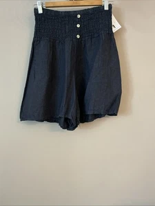 Neu Made in Italy Marine Olivia Leinen Culotte Shorts-Einheitsgröße (10-14) - Bild 1 von 4