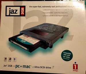 Neues Iomega JAZ 2GB externes Ultra SCSI Laufwerk für PC oder MAC neu versiegelt + 3 Festplatten - Bild 1 von 6