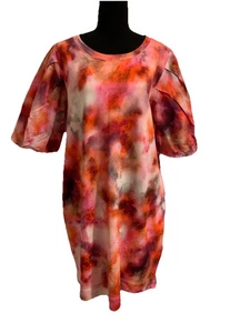 Chicos Size 2 Womens Large L Dress Pink Knee Length Short Sleeve Comfy Pockets - Picture 1 of 6