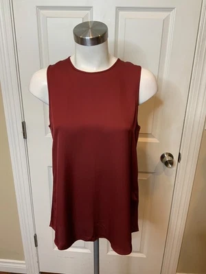 Blusa Theory marrom sem mangas de seda, tamanho P - Imagem 1 de 4