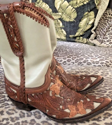 Old Gringo PRECIOSAS botas de vaquero con cordones y herramientas a mano para dama talla 10,5 Foto 1 de 4