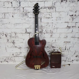 Vintage 1960s Emenee Tiger Kiddie Guitar with Amplifier & Original Box *PROJECT* - Picture 1 of 13