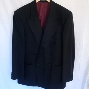 St Michael Marks Spencer Giacca Cappotto Cena Nautica Doppiopetto 48 M Nero - Foto 1 di 15