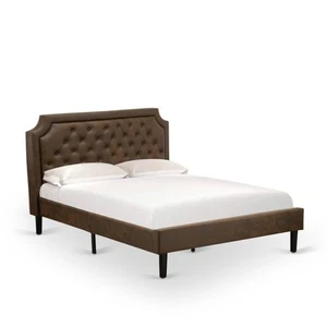 Platform Bed Set with a Queen Size Bed and Antique Walnut GB25Q-2GA08 Queen - Picture 1 of 5