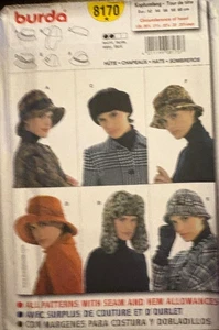 Burda Pattern 8170 Six Stylish Women's Hats Uncut Free shipping - Picture 1 of 1