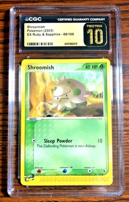 Shroomish Common #69 - CGC PRISTINE 10 - 2003 EX Ruby & Sapphire - Pokemon TCG - Image 1 of 3
