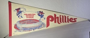 VTG 1970s MLB Philadelphia Phillies Veterans Stadium Baseball Pennant - Picture 1 of 4