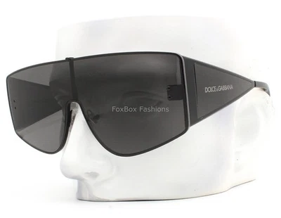 Gafas de sol Dolce Gabbana brillantes negras protecto gris lente DG2305 01/87 con estuche Foto 1 de 4