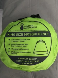 Universal Backpackers King Size Mosquito Net Premium Quality Travel/Outdoor - Picture 1 of 7