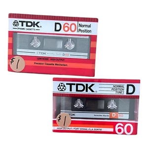 Vintage TDK D 60 Sealed CASSETTE tape blank J - Bild 1 von 2